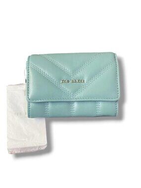 NWT - Ted Baker LIGHT BLUE Quilted Puffer Small Matinee Purse Wallet. $70.